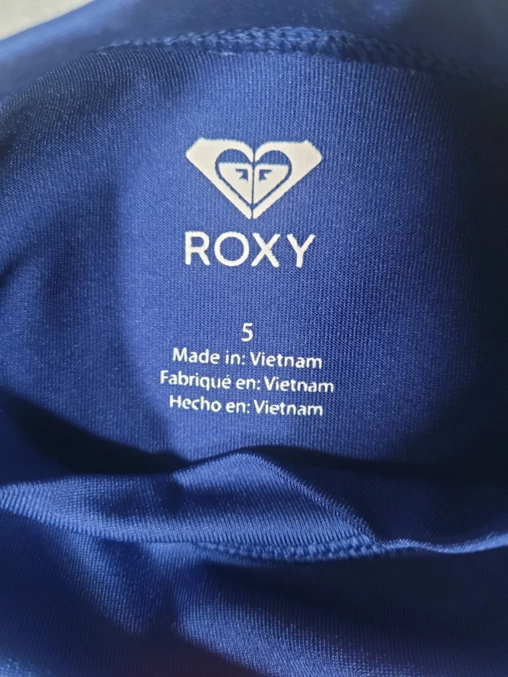 ROXY Girls Mid Sleeve Rashguard Top Size 5 Blue Whole Hearted